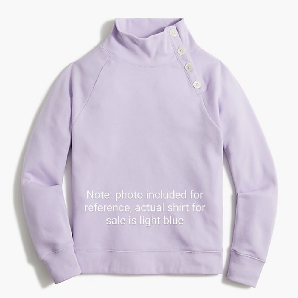 BNWT J Crew Factory light blue sweater w button detail - Picture 3 of 6